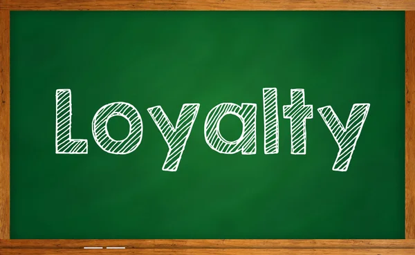 Loyalty word written on chalkboard — Stock Photo, Image