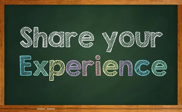 Motivační citát "Share Your Experience" napsané na tabuli — Stock fotografie