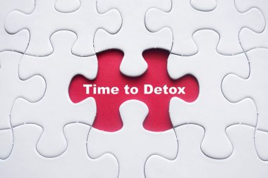 Missing puzzle with Time to Detox word clipart