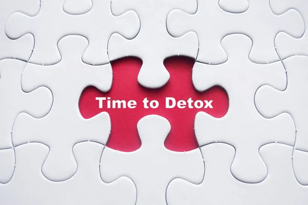 Hilang teka-teki dengan Waktu ke Kata Detox — Stok Foto