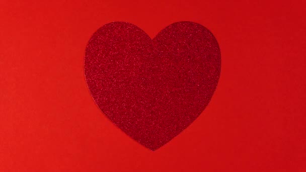 Detener Animación Movimiento Corazón Rojo Brillante Imitando Latido Del Corazón — Vídeo de stock