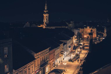 Sırbistan 'ın Ana Meydanı ve Novi Sad Belediye Binası
