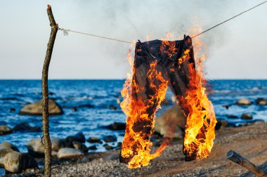 Jeans burning clipart
