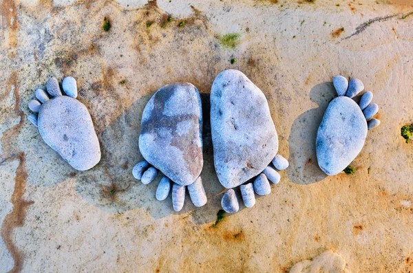 Footprints of pebbles — Stock Photo, Image