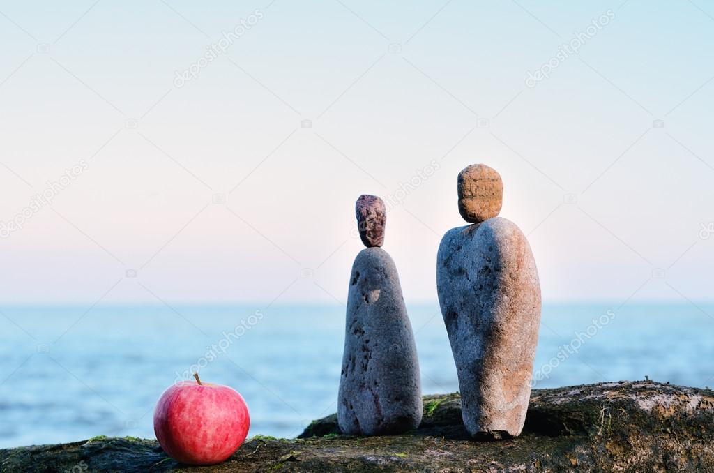 Stones and apple