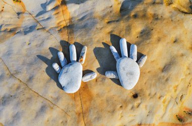 Stone hands clipart