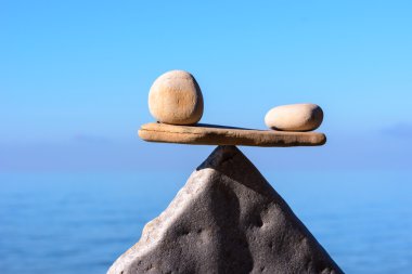 Zen taşları dengede