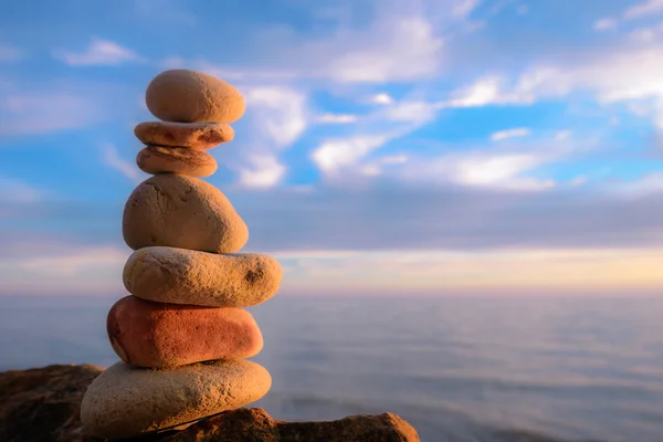 Pebbles on sea background — Stock Photo, Image