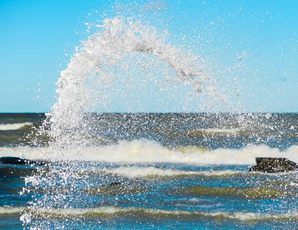 Water splash at sea — Stock Photo, Image