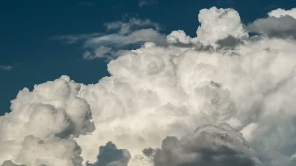 4K Timelapse de nubes de tormenta blancas, esponjosas y burbujeantes — Vídeos de Stock