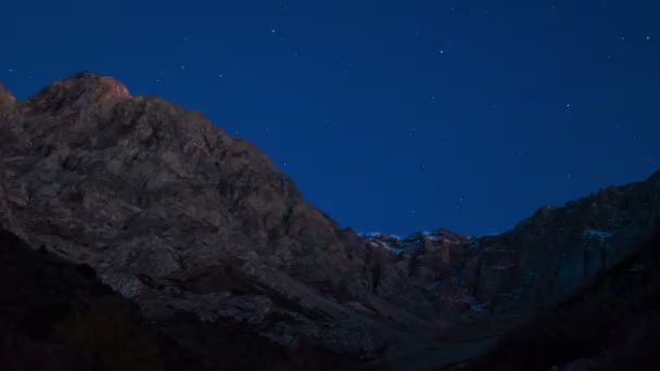Hvězdné nebe v horách — Stock video
