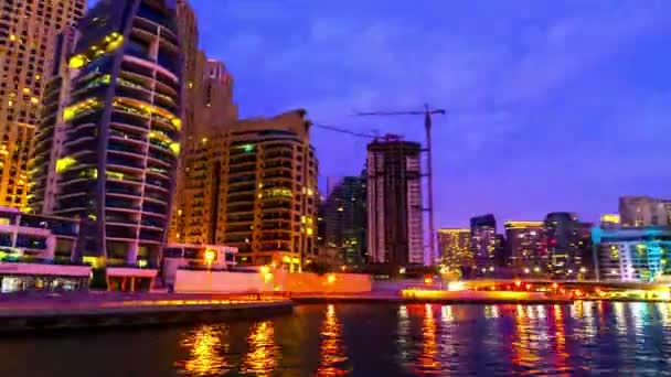 Travel by boat at Dubai Marina — Stock Video