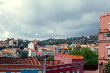 şehrin renkli rooftops Cityscape