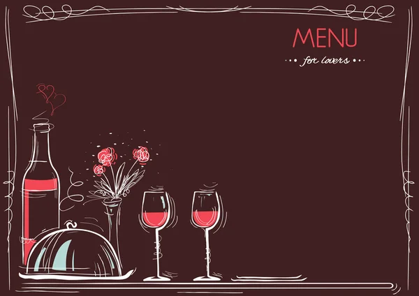 Menü kartı için aşık. Aşk kartı romantik akşam yemeği.