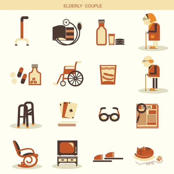 Özel nesneler ve emekliler yaşam için aletleri