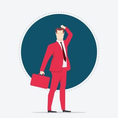 İşadamı Kırmızı elbiseli karışık