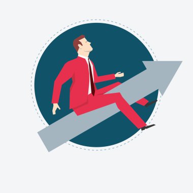 grafik üzerinde işadamı