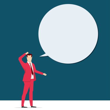 Kırmızı kostümlü işadamı