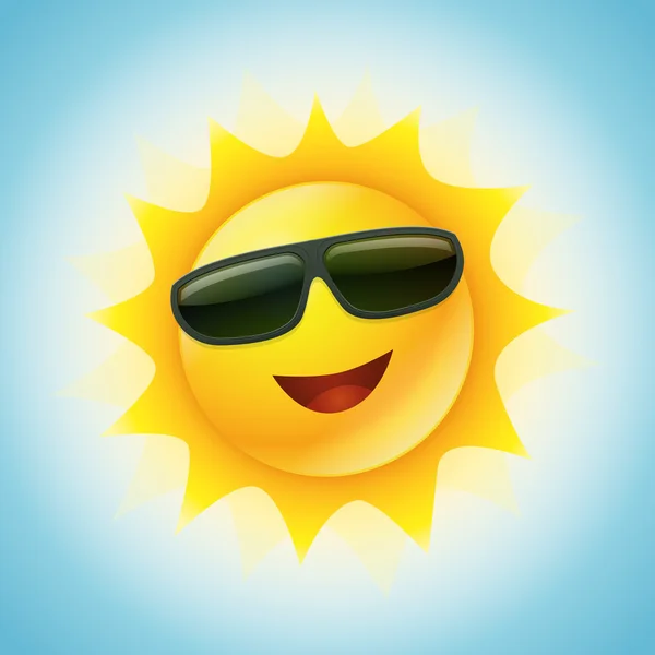 Caractère drôle de soleil — Image vectorielle