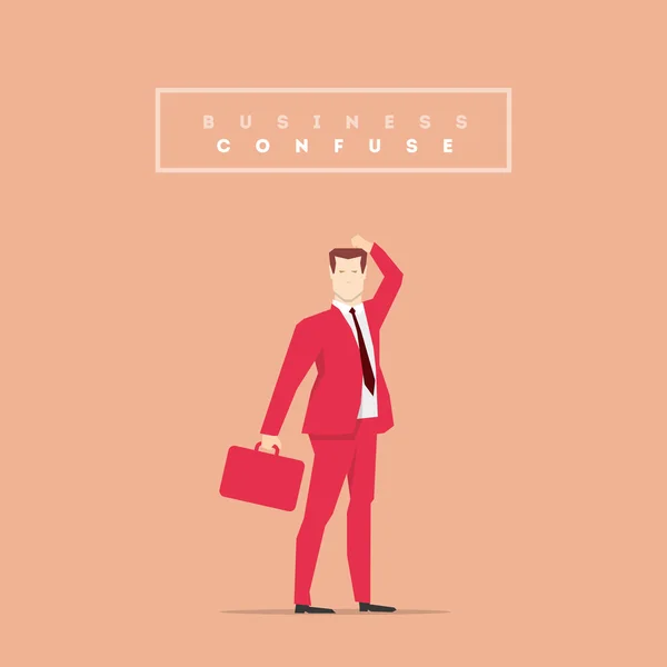 Red Suit Businessman Pose — Stock Vector