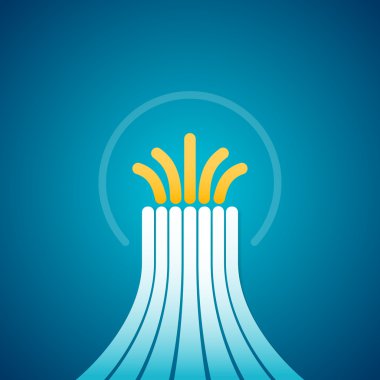 Vektör soyut patlayan yanardağ sembolü.