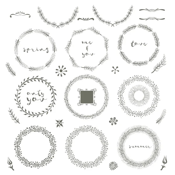 Verzameling van handgetekende vormgevingselementen — Stockvector