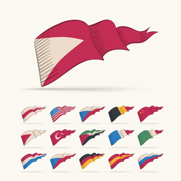 Трикутник прапор колекції . — стоковий вектор
