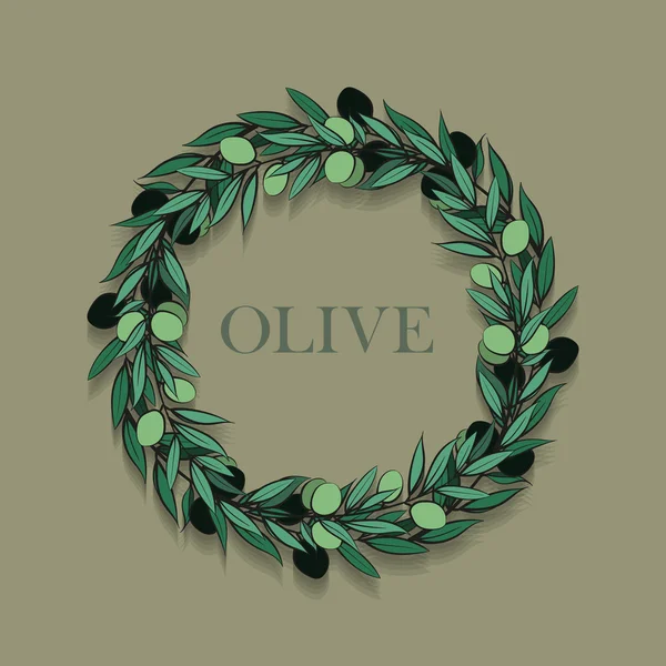 Circle Wreath Frame Olive Branches Berries Stock Vector (Royalty Free)  2331207583