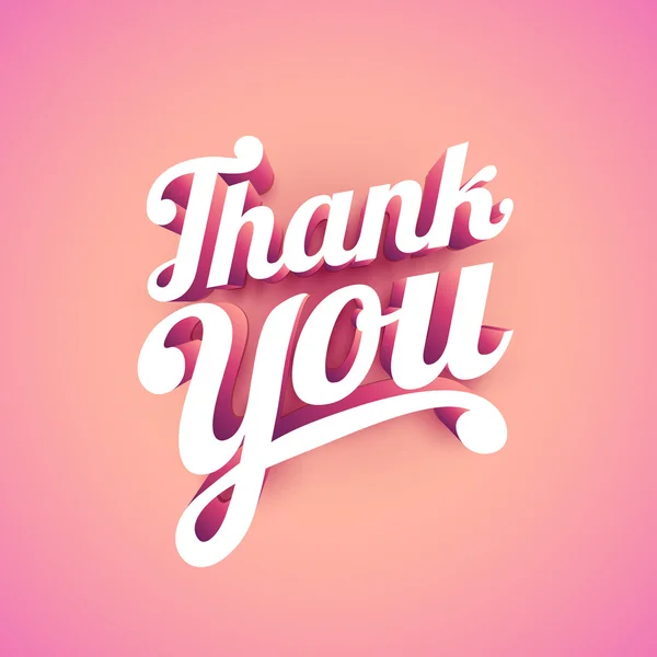 Thank You Typographic Design — Stock Vector