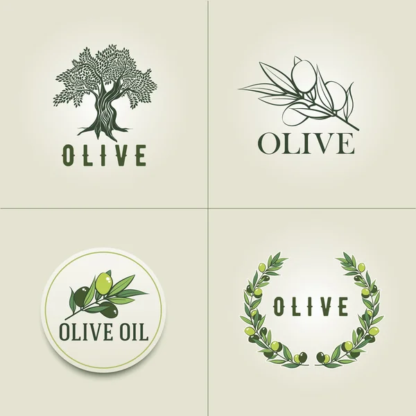 Vector olive design template set. Stock Vector