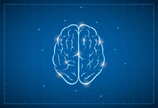 Blueprint Brain szimbólum — Stock Vector