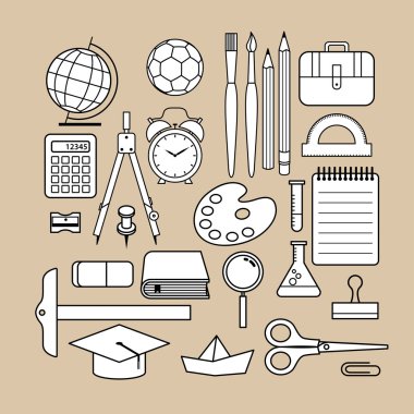 Okul malzemeleri sembolü tasarım