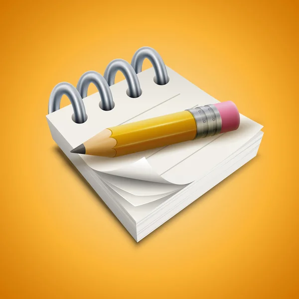 Notepad and pencil — Stock Vector