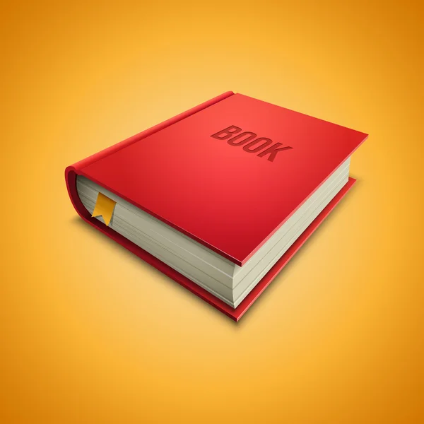 Röd inbunden bok — Stock vektor
