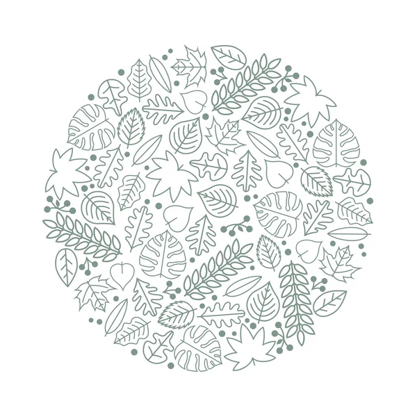 Ligne texture feuille ronde — Image vectorielle