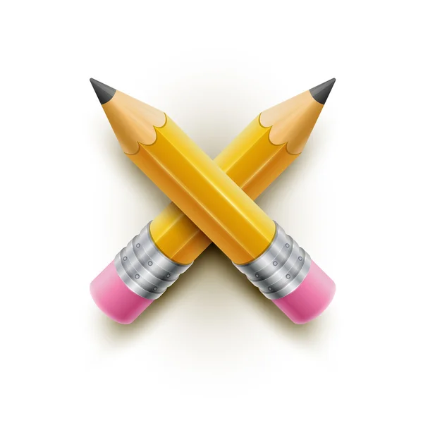 Cross yellow pencil — Stock Vector