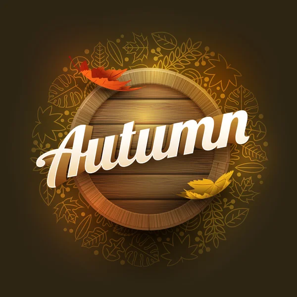 Plantilla de diseño de póster de otoño vectorial — Archivo Imágenes Vectoriales