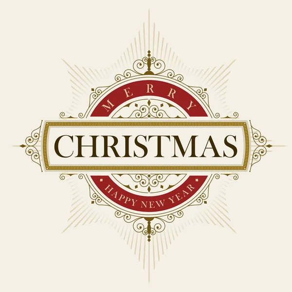 Elegant Christmas vector frame en embleem sjabloon — Stockvector