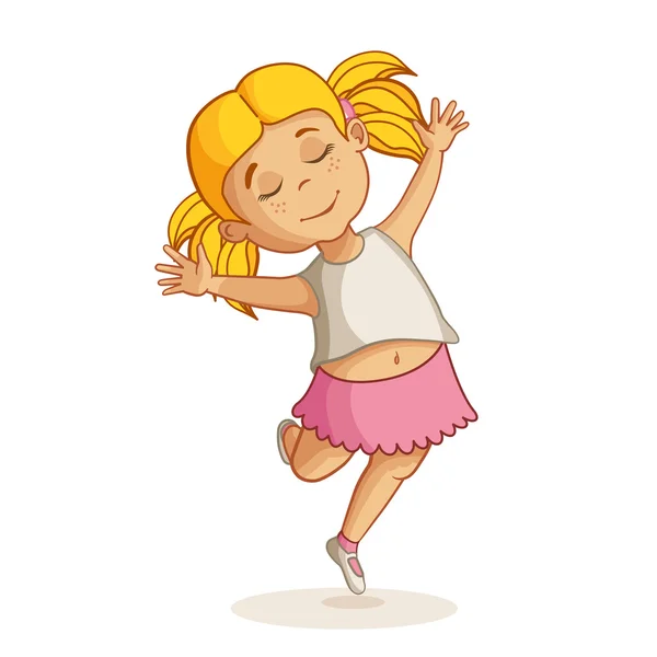 Little girl dancing — Stock Vector