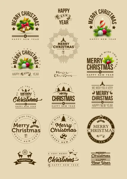 Christmas decoration design collection — Stock Vector