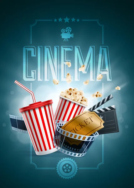 Cinema Poster Design Template — Stock Vector