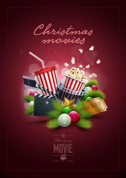 Concepto de película de Navidad — Vector de stock