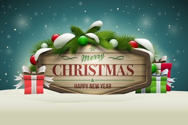 Wooden Christmas Signboard