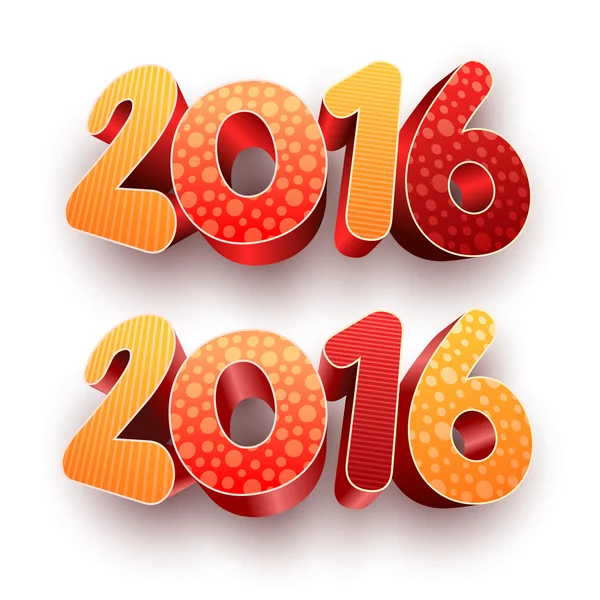 Año 2016 3d — Vector de stock