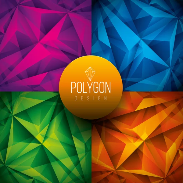 Polygonal Background Set — Stock Vector