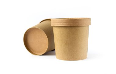  Yiyecek, içecek ve çay için çevre dostu kutular. Beyaz arkaplan ile izole edilmiş. Sıfır atık.