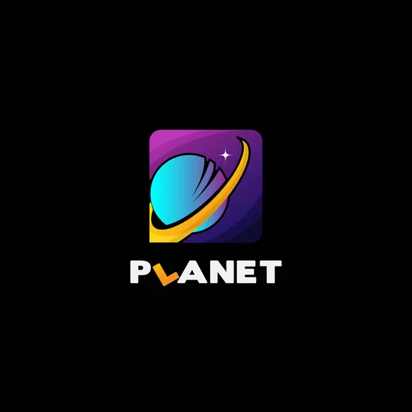 Space Planet Logo Design Template — ストックベクタ