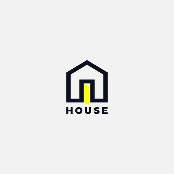 Einfache Buchstabe House Property Logo Zeichen Symbol Symbol — Stockvektor