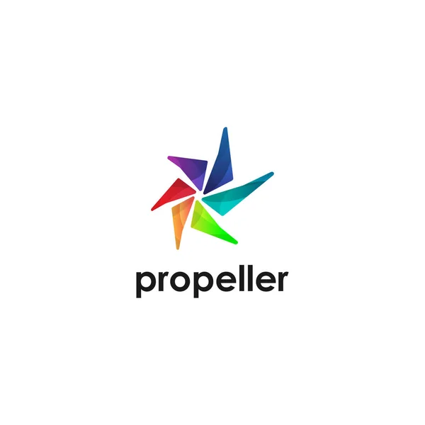 Abstrakt Fläkt Propeller Form Logotyp Design Mall — Stock vektor