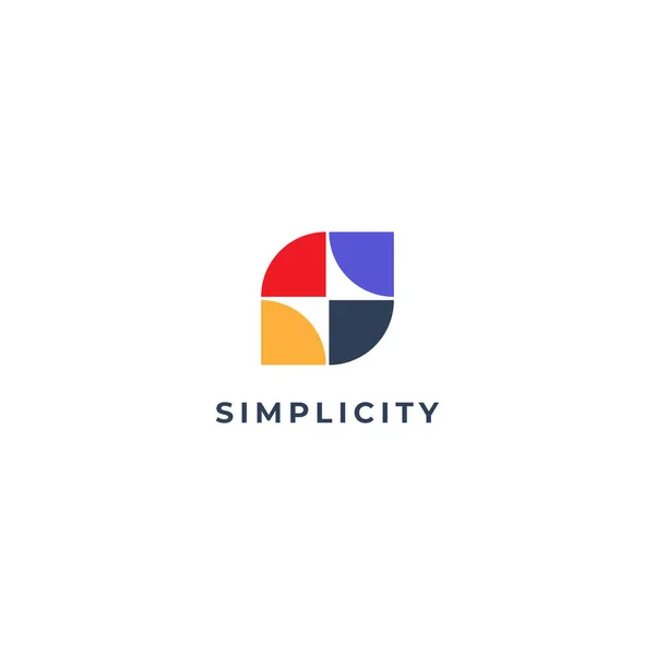 Résumé Tuiles Simples Lettre Logo Forme Design — Image vectorielle